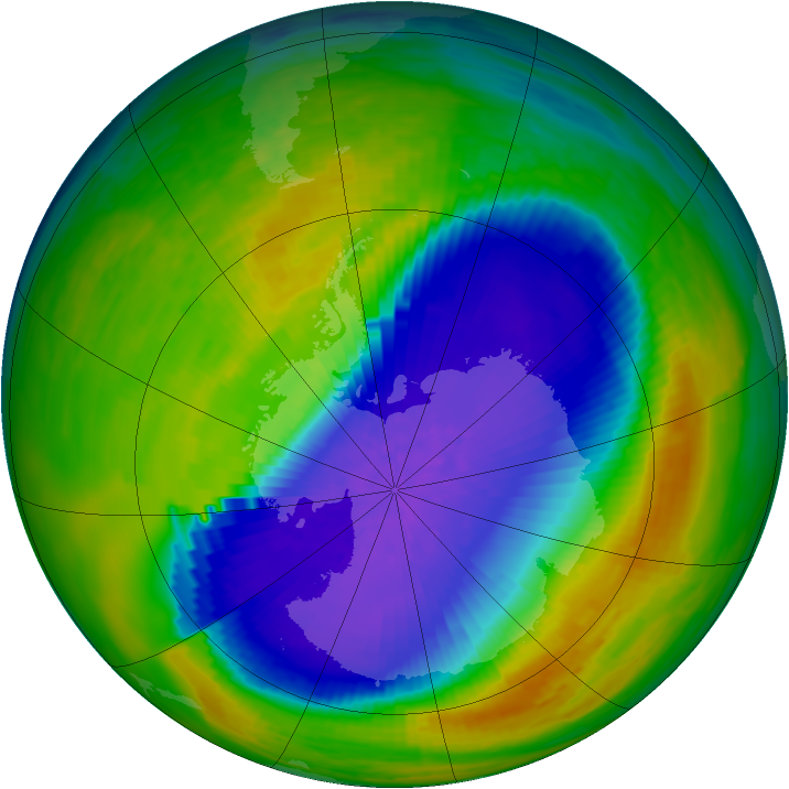 Antarctic ozone map for 24 October 1994